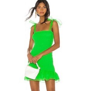 Bright green dress